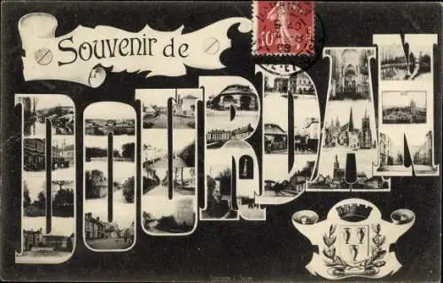 Buchstaben Ak Dourdan Essonne, Ortsansichten, Wappen, Souvenir