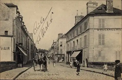 Ak Essonnes Essonne, Rue de Paris