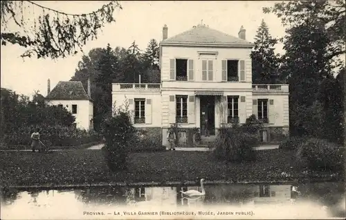 Ak Provins Seine et Marne, La Villa Garnier, Schwan