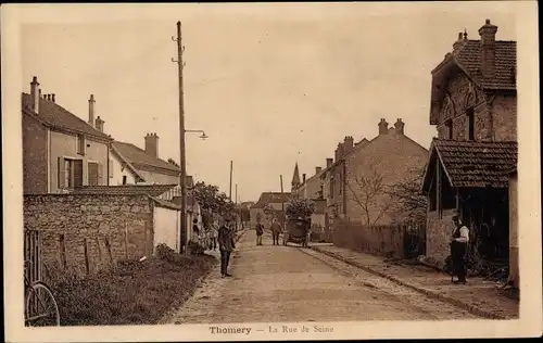 Ak Thomery Seine et Marne, La Rue de Seine