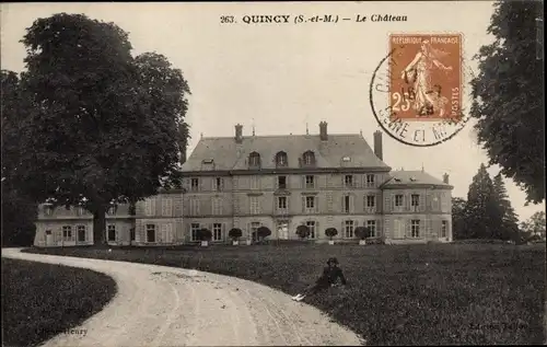 Ak Quincy Seine et Marne, Le Chateau