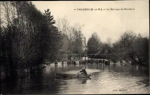 Ak Tresmes Seine et Marne, Le Barrage du Moulin
