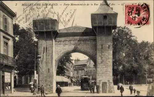 Ak Rouen Seine Maritime, Millenaire Normand, Porte Monumentale de la Rue Jeanne d'Arc