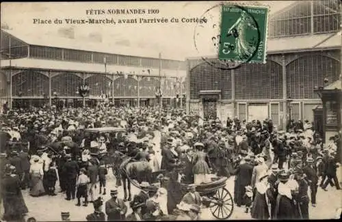 Ak Rouen Seine Maritime, Fetes Normandes 1909, Place du Vieux Marche