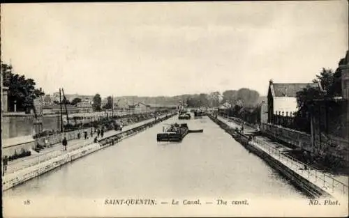 Ak Saint Quentin Aisne, Le Canal