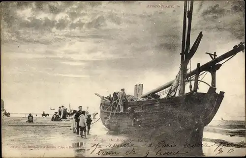 Ak Berck Plage Pas de Calais, Le bonheur des enfants, Strand, Schiff, Kinder