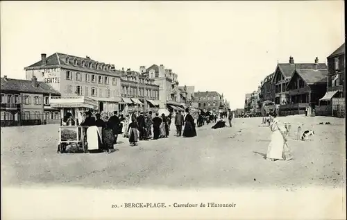 Ak Berck Plage Pas de Calais, Carrefour de l'Entonnoir