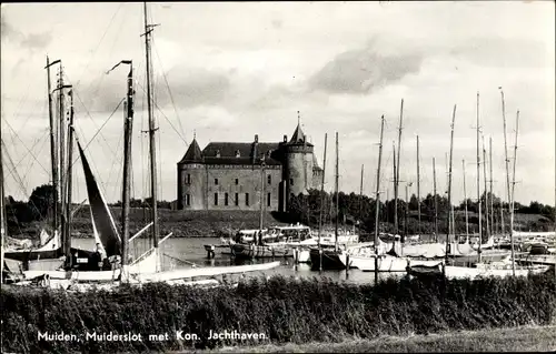 Ak Muiden Nordholland Niederlande, Muiderslot met Kon. Jachthaven