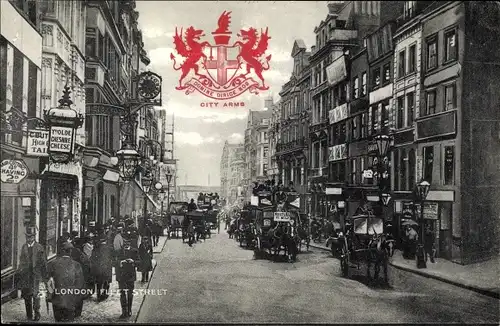 Ak London City England, Fleet Street, City Arms