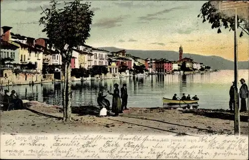 Ak Salò Lago di Garda Lombardia, Partie am Wasser, Häuser