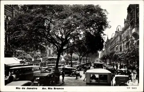 Ak Rio de Janeiro Brasilien, Av. Rio Branco