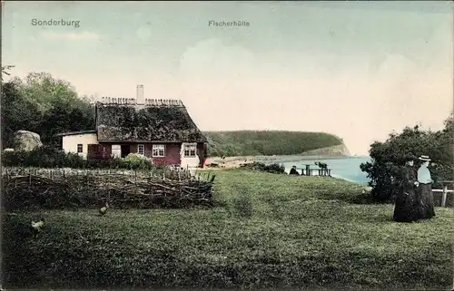 Ak Sønderborg Sonderburg Dänemark, Fischerhütte
