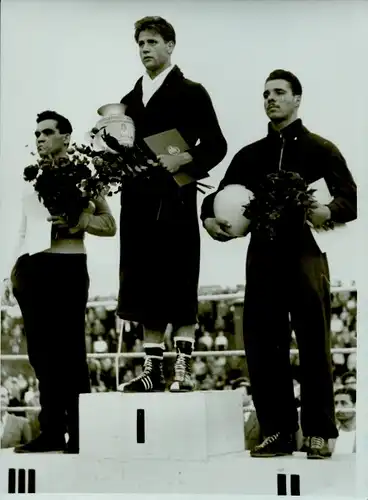 Foto Boxen, Int. Halbschwer, Nitschke DDR, Stankoff Bulgarien, Szabo Ungarn, Cantianstraße 1954