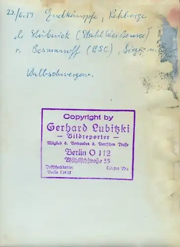 Foto Boxen Endkämpfe Rehberge 1951, Halbschwergewicht, Stubnick, Stahl Weißensee, Besmanoff, BSC