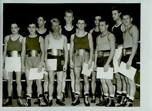 Foto Boxen, DDR Meisterschaften 1955, Behrendt, Caroli, Lempio, Pracht, Labahn, Robak, Gutschmidt