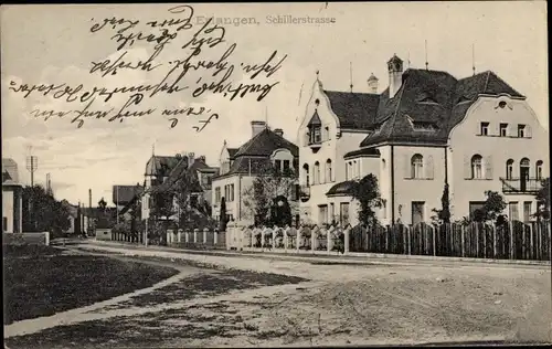 Ak Erlangen, Partie an der Schillerstraße, Villa, Zaun