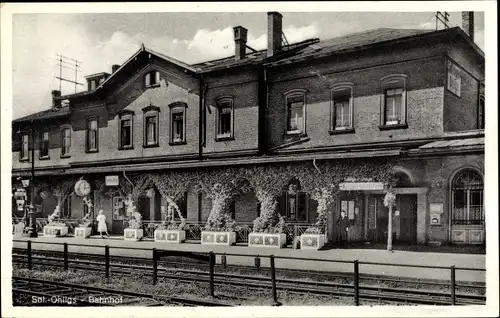 Ak Ohligs Solingen Bergisches Land, Bahnhof, Gleisseite