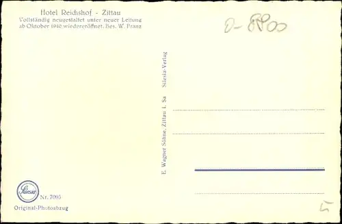 Ak Zittau in Sachsen, Hotel Reichshof