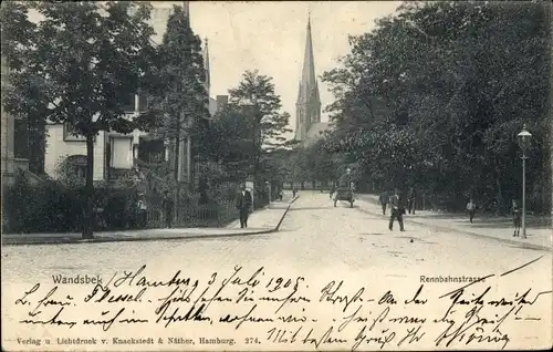 Ak Hamburg Wandsbek, Rennbahnstraße