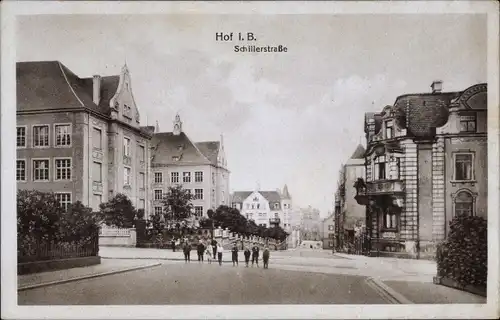 Ak Hof an der Saale Oberfranken Bayern, Schillerstraße