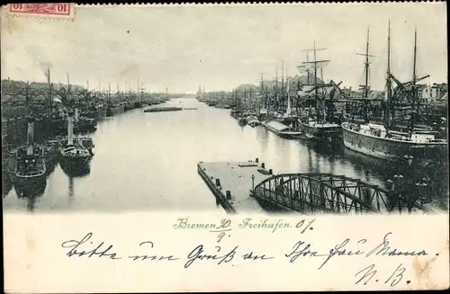 Ak Hansestadt Bremen, Freihafen