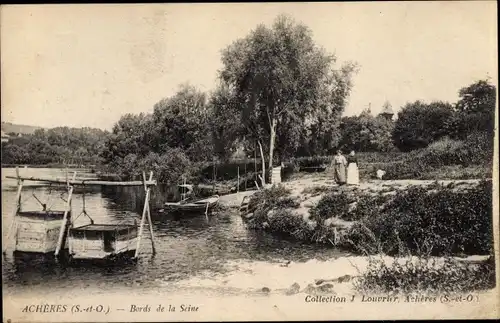 Ak Acheres Yvelines, Bords de la Seine