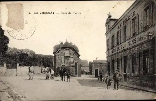 Ak Le Chesnay Yvelines, Place du Tertre, A St. Fiacre