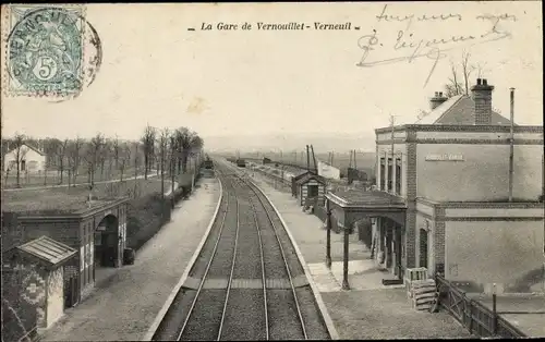 Ak Vernouillet Yvelines, La Gare Vernouillet -Verneuil
