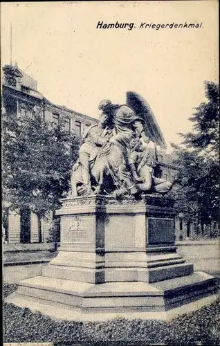 Ak Hamburg Mitte Altstadt, Kriegerdenkmal, Totalansicht, Inschrift, Esplanade