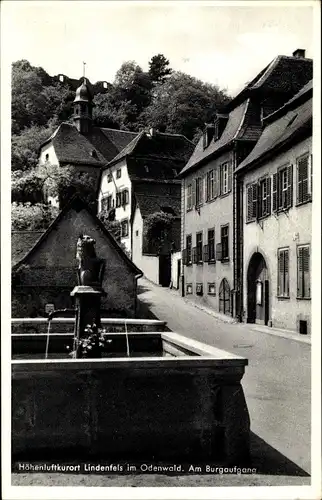 Ak Lindenfels im Odenwald Hessen, Aufgang zur Burg