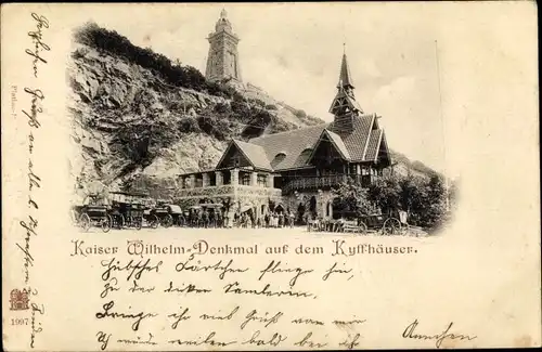 Ak Steinthaleben Kyffhäuserland in Thüringen, Kyffhäuser, Kaiser Wilhelm Denkmal