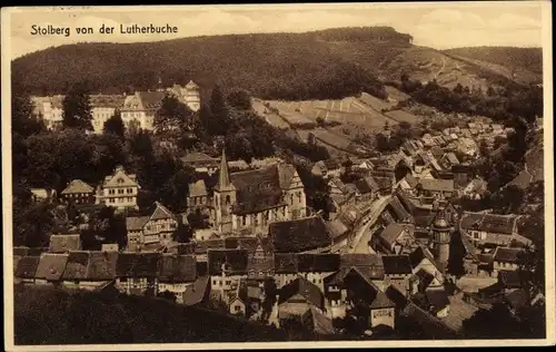 Ak Stolberg im Harz, Blick von der Lutherbuche