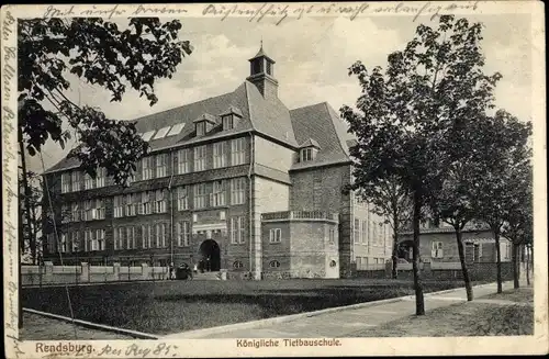 Ak Rendsburg in Schleswig Holstein, Blick auf die Königliche Tiefbauschule