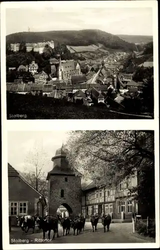 Ak Stolberg im Harz, Teilansicht, Rittertor