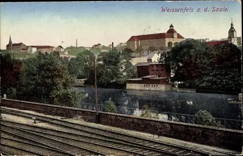 Ak Weißenfels an der Saale, Blick von den Gleisen