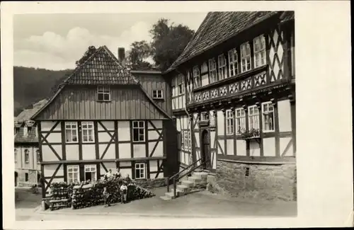 Ak Stolberg im Harz, alte Häuser in der Töpfergasse