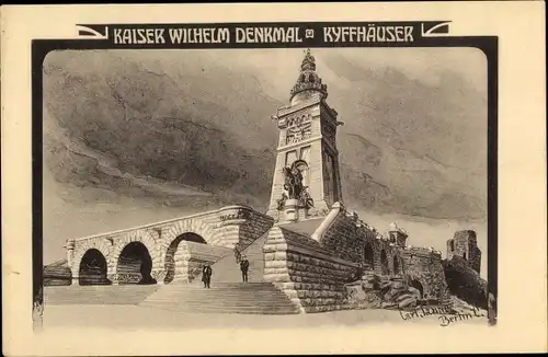Künstler Ak Jander, Carl, Steinthaleben Kyffhäuserland in Thüringen, Kaiser Wilhelm Denkmal
