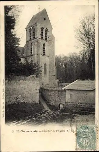 Ak Chamarande Essonne, Clocher de l'Eglise