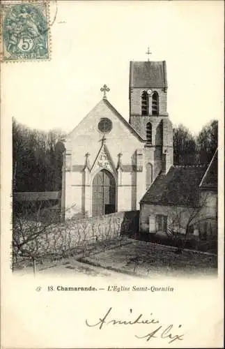 Ak Chamarande Essonne, L'Eglise Saint Quentin