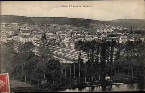 Ak Thomery Seine et Marne, Vue generale