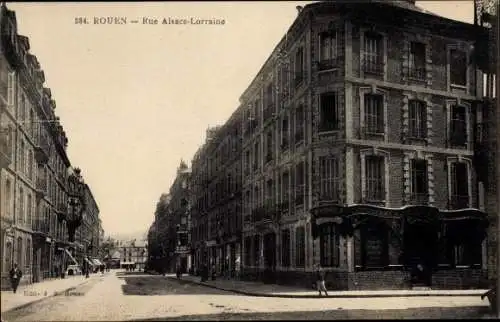 Ak Rouen Seine Maritime, Rue Alsace Lorraine