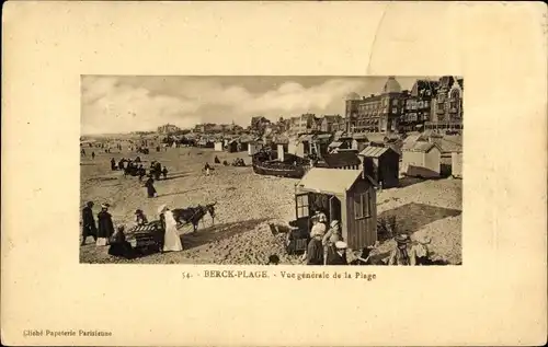 Ak Berck Plage Pas de Calais, Vue generale de la Plage