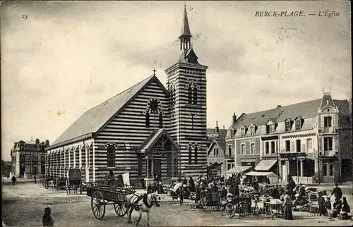 Ak Berck Plage Pas de Calais, L'Eglise