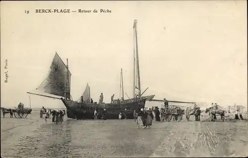 Ak Berck Plage Pas de Calais, Retour de Peche