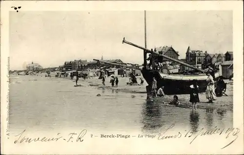 Ak Berck Plage Pas de Calais, La Plage