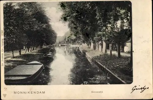 Ak Monnikendam Waterland Nordholland Niederlande, Binnedijk