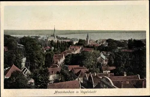 Ak Monnikendam Waterland Nordholland Niederlande, In Vogelvlucht