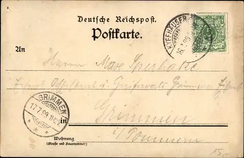 Litho Steinthaleben Kyffhäuserland in Thüringen, Rothenburg, Gasthaus, Kyffhäuserdenkmal