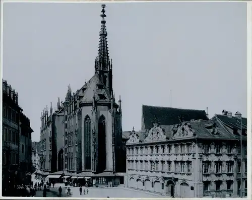 Foto um 1890, Würzburg am Main Unterfranken, Marktplatz, Marienkapelle