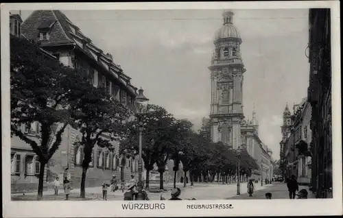 Ak Würzburg am Main Unterfranken, Neubaustraße, Kirche
